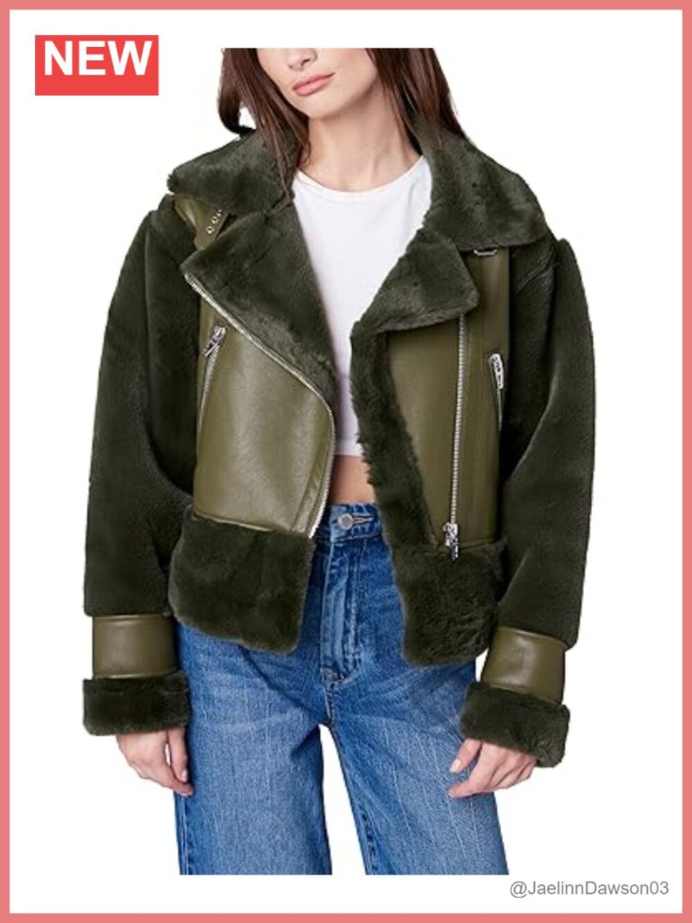 Vegan Leather Bonded Moto Jacket Notch Long Sleeve Fall Casual